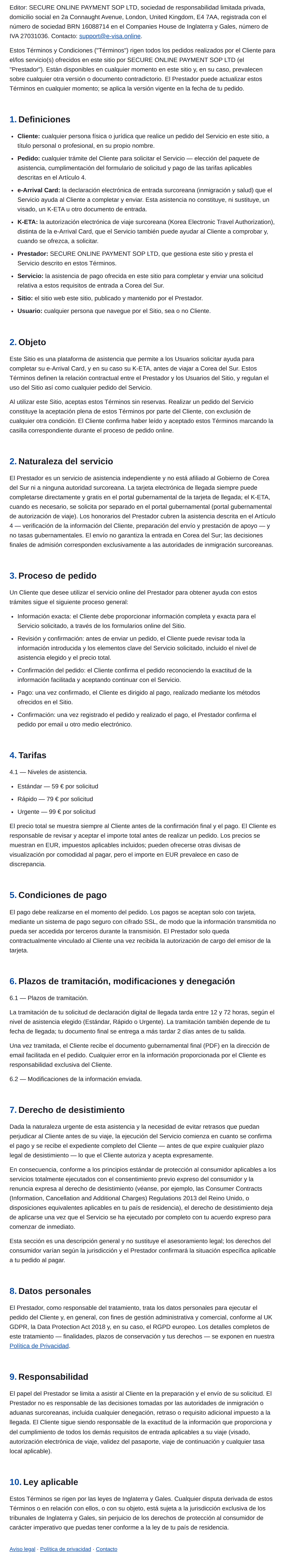 Términos y Condiciones