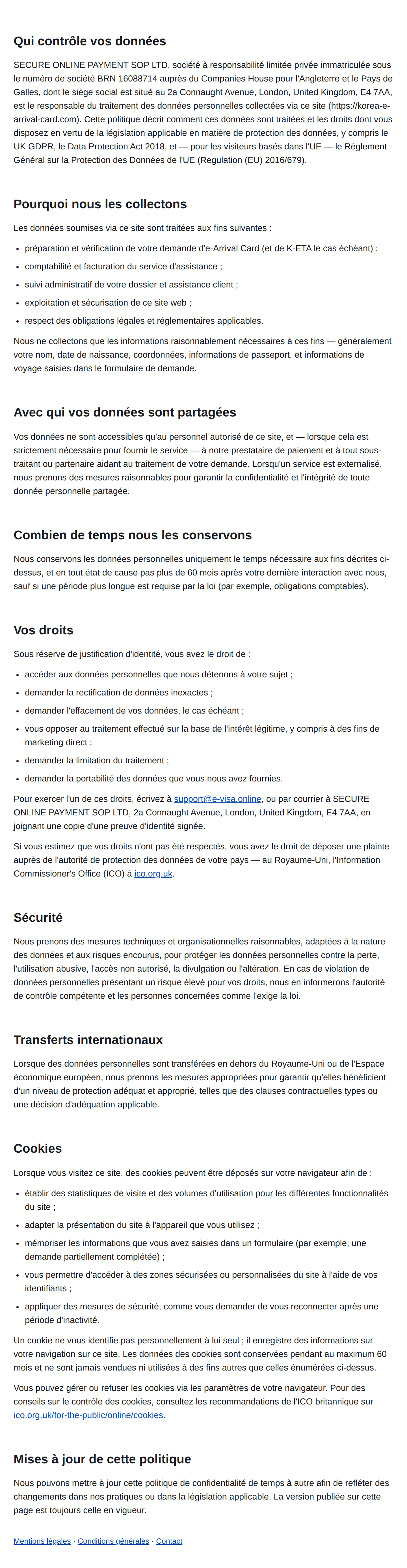 Politique de Confidentialité