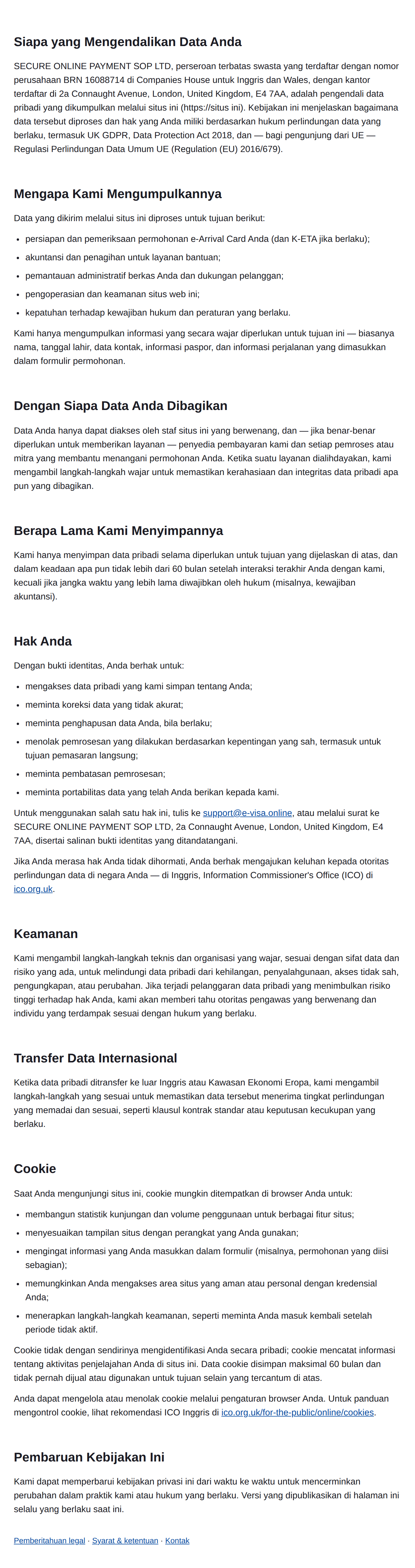 Kebijakan Privasi