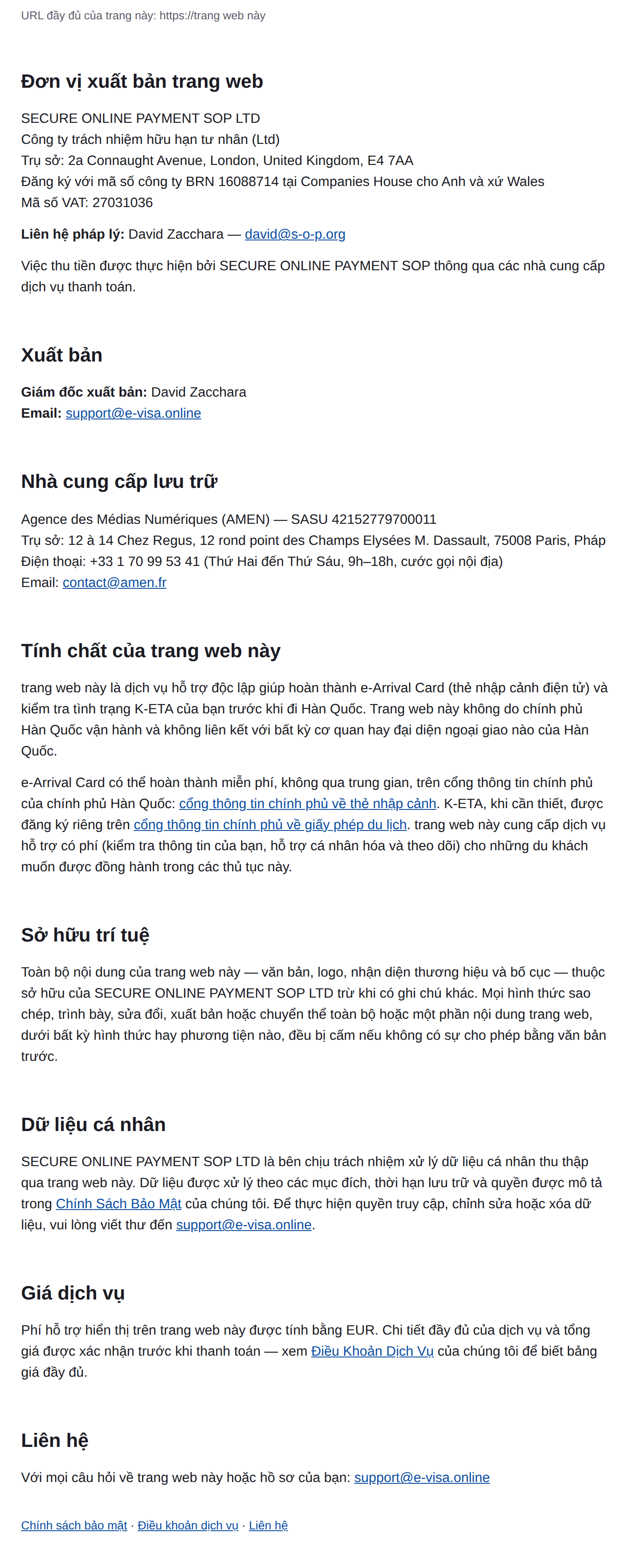 Thông Báo Pháp Lý